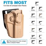 G a F Universal OWB UNI PRO Holster, Right-Handed – Tan - obrazek 5