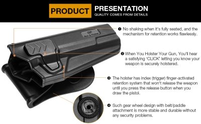 G a F OWB Holster Colt 1911 / M1911, Right-Handed – Black - obrazek 8