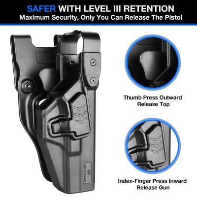 Alternative view of G a F Glock 17 / 19 Level III Duty Holster, Right-Handed – Black
