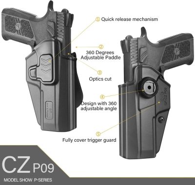 G a F OWB Holster CZ P-07 / P-09, Right-Handed – Black - obrazek 4