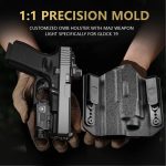 G a F Combo WARRIORLAND MA2 800 LM Flashlight and Glock 17 / 19 Holster, Right-Handed - Black - obrazek 7