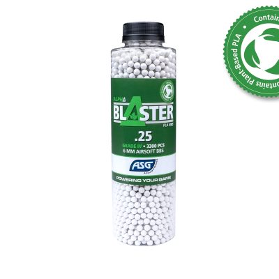 ASG BIO BBs ALPHA Blaster PLA 0.25g, 3300 BBs – White