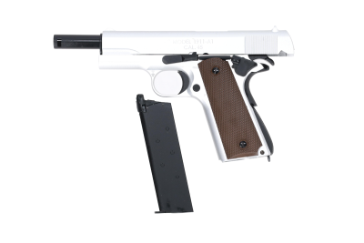 Pistolet ASG green gas King Arms 1911-A1 cal.45 Srebrny - obrazek 5
