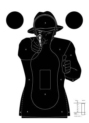 100 cibles cartons silhouette Police 51 x 71 cm - Noire sur fond blanc - obrazek 2