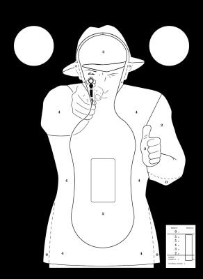 100 cibles cartons silhouette Police 51 x 71 cm - Noire sur fond blanc - obrazek 3