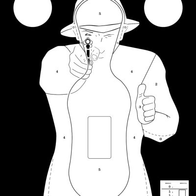 100 cibles cartons silhouette Police 51 x 71 cm