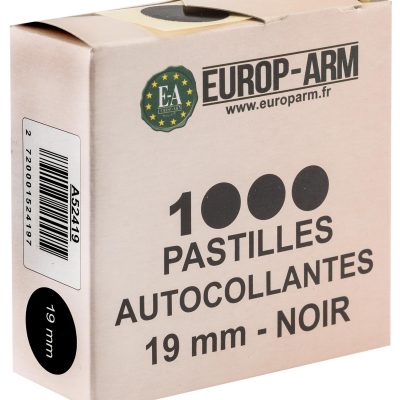 Pastilles autocollantes noires diam. 15 ou 19 mm