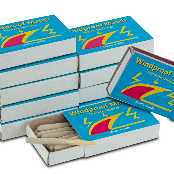 Lot de 10 boîtes de 20 allumettes tempête - Lot de 10 boîtes