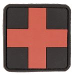Patch PVC premier secours croix rouge 5.5 x 5.5cm -