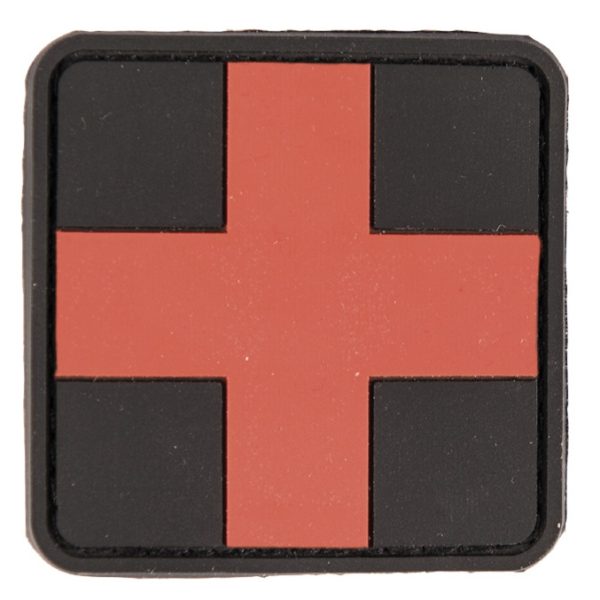 Patch PVC premier secours croix rouge 5.5 x 5.5cm -