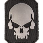 Patch PVC Tête de mort Noir 6 x 4.5cm -