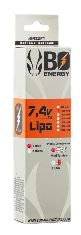 1 stick batterie Lipo 2S 7.4V 1000mAh 25C - 1 stick - 1000mAh 25C - Mini Tamyia - obrazek 3