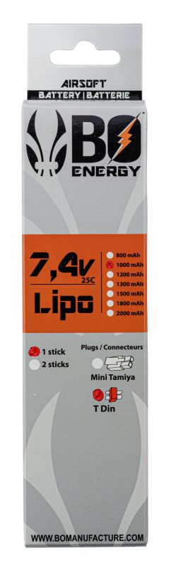 1 stick batterie Lipo 2S 7.4V 1000mAh 25C - 1 stick - 1000mAh 25C - Mini Tamyia - obrazek 6