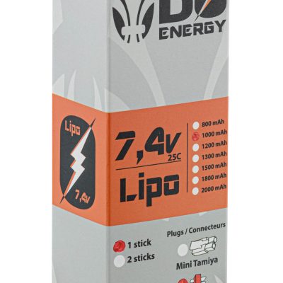 Alternative view of 1 stick batterie Lipo 2S 7.4V 1000mAh 25C