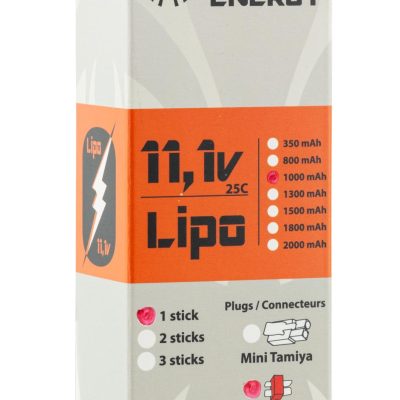 1 stick batterie Lipo 3S 11.1V 1000mAh 25C