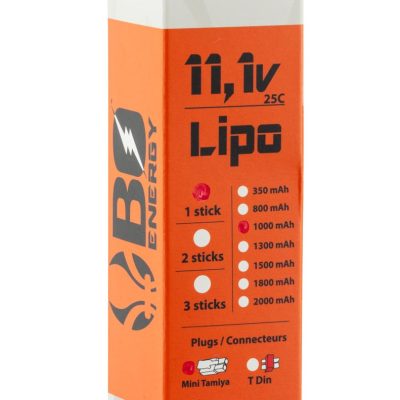 1 stick batterie Lipo 3S 11.1V 1000mAh 25C