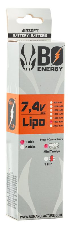 1 stick batterie Lipo 2S 7.4V 1800mAh 25C - 1 stick - 1800mAh 25C - Mini Tamyia - obrazek 3