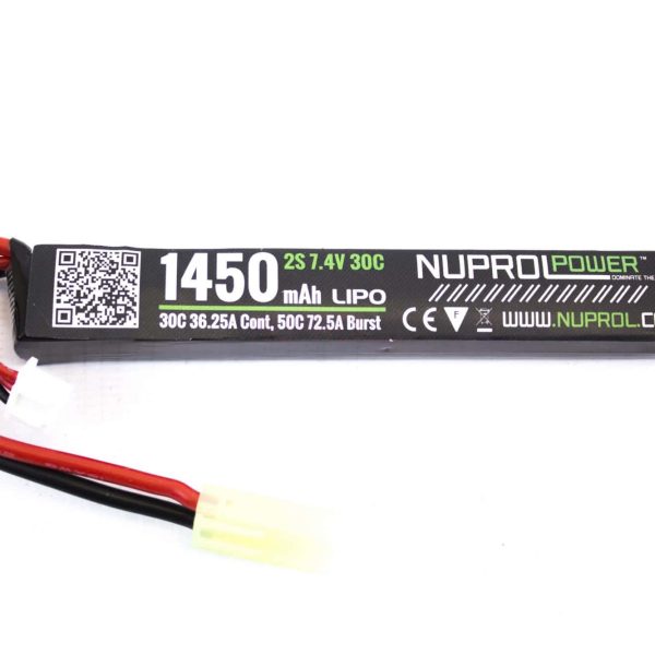 LiPo battery stick 7.4 v / 1450 mAh 30C - 1 stick - 1450 mAh 30C - Mini Tamiya connectors