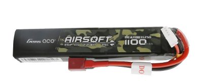 Batterie airsoft Gen Ace Lipo 11.1 V 25C 3S1P 1100mAh - 11.1v 1100 mAh T Plug - obrazek 2