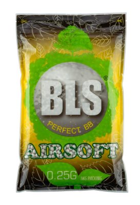 Billes 6mm Airsoft BIO Blanches 0.25g – BLS – Sac de 1 kg - Carton de 20 SACHET 1KG - BIO - 0.25g BLS1KG - BIO - 0.25g