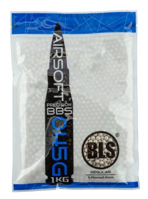 Billes lourdes 0.45g airsoft BLS – Sac de 1 kg - CARTON DE 20 SACHETS DE BILLES BLS STD 1KG - 0.45g