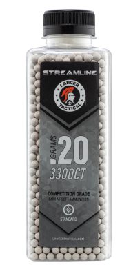 Billes Streamline Lancer Tactical - 0.20g - CARTON DE 12 BOUTEILLES DE 3300 BB's LT STREAMLINE - 0.20g - obrazek 2