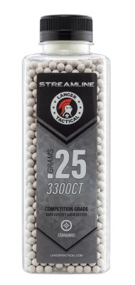 Billes Streamline Lancer Tactical - 0.25g - CARTON DE 12 BOUTEILLES DE 3300 BB's LT STREAMLINE - 0.25g - obrazek 2