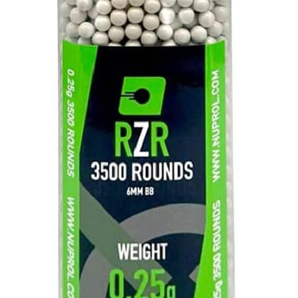 Billes Airsoft 6mm RZR 0.25g bouteille 3500 bbs - 0,25g