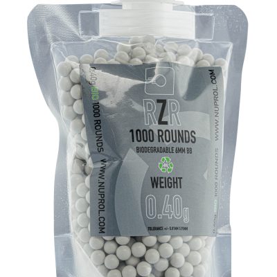 Billes Airsoft 6mm RZR 0,40g en sachet de 1000 bbs