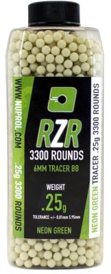 Airsoft bbs 6mm RZR 0.25g bottles 3500 bbs TRACER green - 0.25g Green