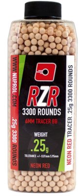 Billes Airsoft 6mm RZR 0.25g bouteilles 3500 bbs TRACER rouges - 0,25g Rouge