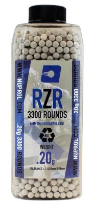 Billes Airsoft 6mm RZR 0.20g BIO bouteille 3500 bbs - 0,20g