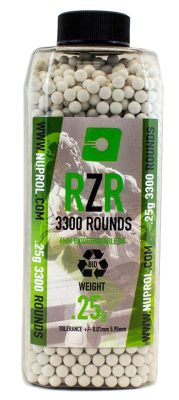 Billes Airsoft 6mm RZR 0.25g BIO bouteille 3500 bbs - 0,25g