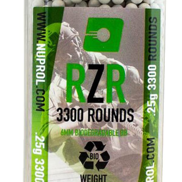 Billes Airsoft 6mm RZR 0.25g BIO bouteille 3500 bbs - 0,25g