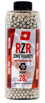 Billes Airsoft 6mm RZR 0.28g BIO bouteille 3500 bbs - 0,28g