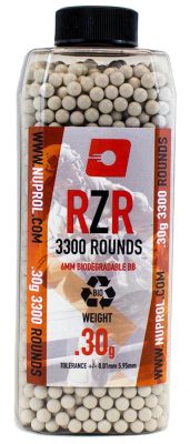 Billes Airsoft 6mm RZR 0.30g BIO bouteille 3500 bbs - 0,30g