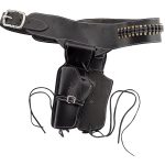 Ceinturon noir pour 1 ou 2 revolvers Western
