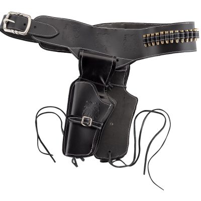 Ceinturon noir pour 1 ou 2 revolvers Western