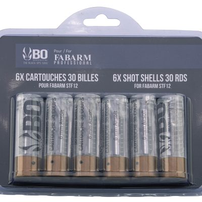 Pack de 6 cartouches Fusil à pompe airsoft BO/FABARM clear