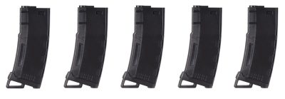 Pack de 5 chargeurs Mid-cap Speed 130 billes pour M4 AEG noir - CHARGEUR LT 130 rds POLYMER M4/M16 noir PACK DE 5