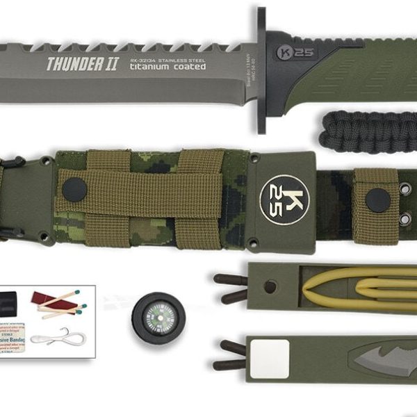 Couteau K25 Thuner II camo vert -