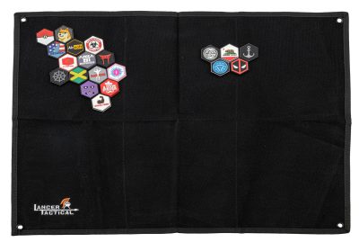 Patch display with 20 random sentinel gear patches - Black patch display with 20 random sentinel gear patches