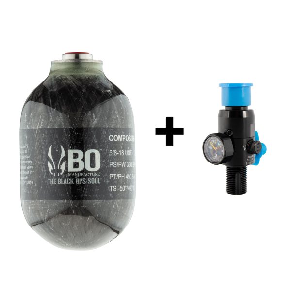 Pack bouteille BO Manufacture Kevlar 0,5L + régulateur Dye 4500 PSI - PACK BOUTEILLE BO KEVLAR 0.5L + REG DYE 4500 PSI - PRIX NET