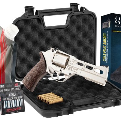 Pack Airsoft revolver CO2 CHIAPPA RHINO 50DS + Co2 + billes + cible + mallette