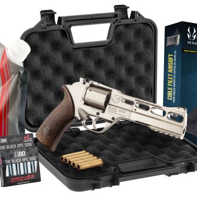 Pack Airsoft revolver CO2 CHIAPPA RHINO 60DS + Co2 + billes + cible + mallette