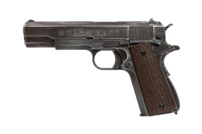 Réplique airsoft 1911 Molon Labe Grip marron gaz GBB - Pistolet 1911