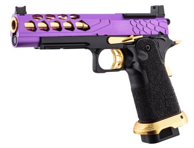 Pistolet Airsoft GBB Stryk Hi-Capa 5.1 Violet et Or Lancer Tactical avec RMR - Pistolet Airsoft GBB Stryk Hi-Capa 5.1 Violet et Or Lancer Tactical - obrazek 3