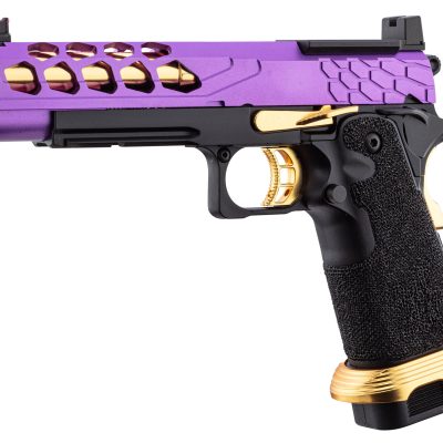 Alternative view of Pistolet Airsoft GBB Stryk Hi-Capa 5.1 Violet et Or Lancer Tactical avec RMR