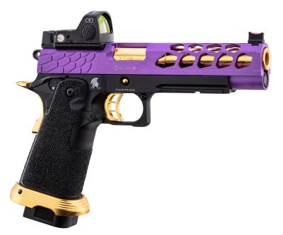 Pistolet Airsoft GBB Stryk Hi-Capa 5.1 Violet et Or Lancer Tactical avec RMR - Pistolet Airsoft GBB Stryk Hi-Capa 5.1 Violet et Or Lancer Tactical - obrazek 2