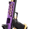 Pistolet Airsoft GBB Stryk Hi-Capa 5.1 Violet et Or Lancer Tactical avec RMR OD-SA-PG9003 asgbox.pl